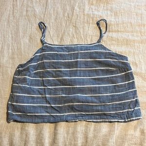 cropped top with criss cross in the back